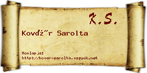 Kovár Sarolta névjegykártya