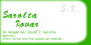 sarolta kovar business card